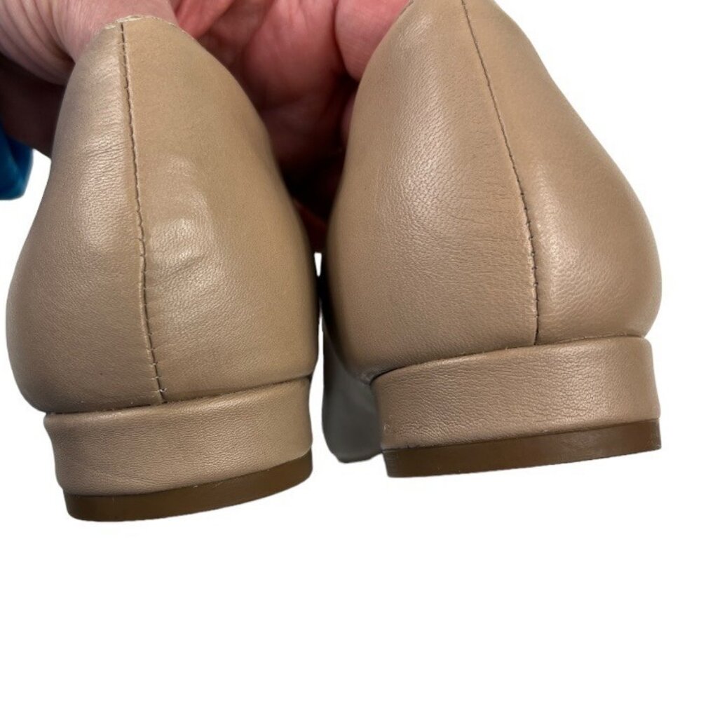 Naturalizer Gertie Ballet Flats Shoes Size 8.5 W Embossed Leather Taupe - Picture 12 of 16